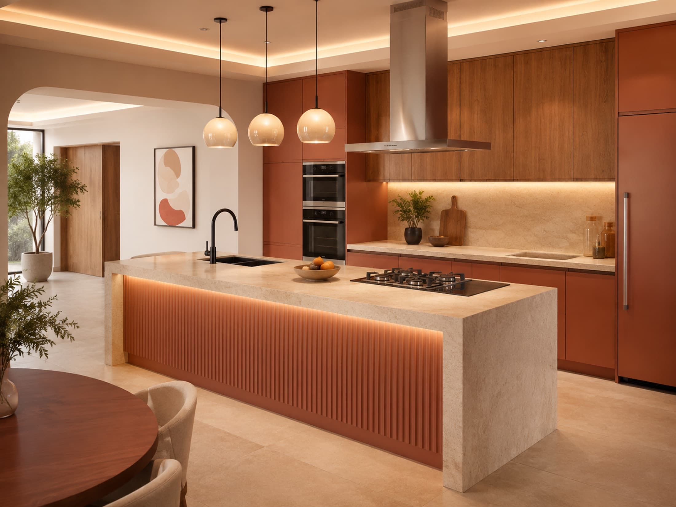 The coordinated, ready-to-live interior of a Sonder Class serviced apartment
